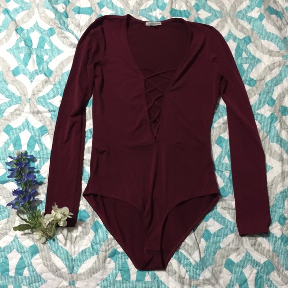 Charlotte Russe Tops - ✿ Charlotte Russe Cross Chest Bodysuit ✿